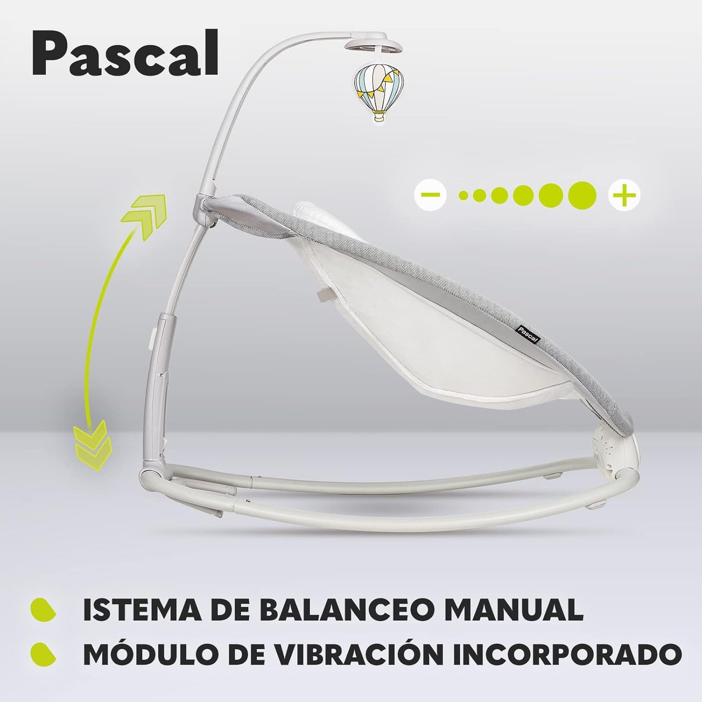 LIONELO Pascal Baby Wippe, sanfte Vibrationen, 5 Melodien, Spielzeugkarussell mit interaktiven Plüschtieren, Kopfkissen, verstellbare Rückenlehne, Energiesparsystem (GREY DOVE)