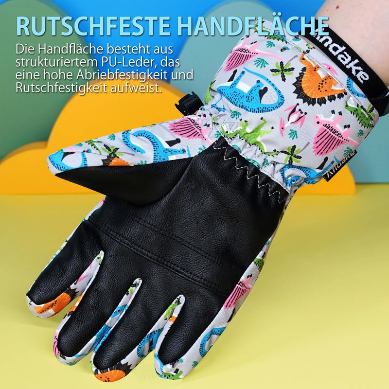 Andake Children's gloves, windproof, waterproof, warm winter gloves, skiing, outdoor sports, riding gloves, boys and girls