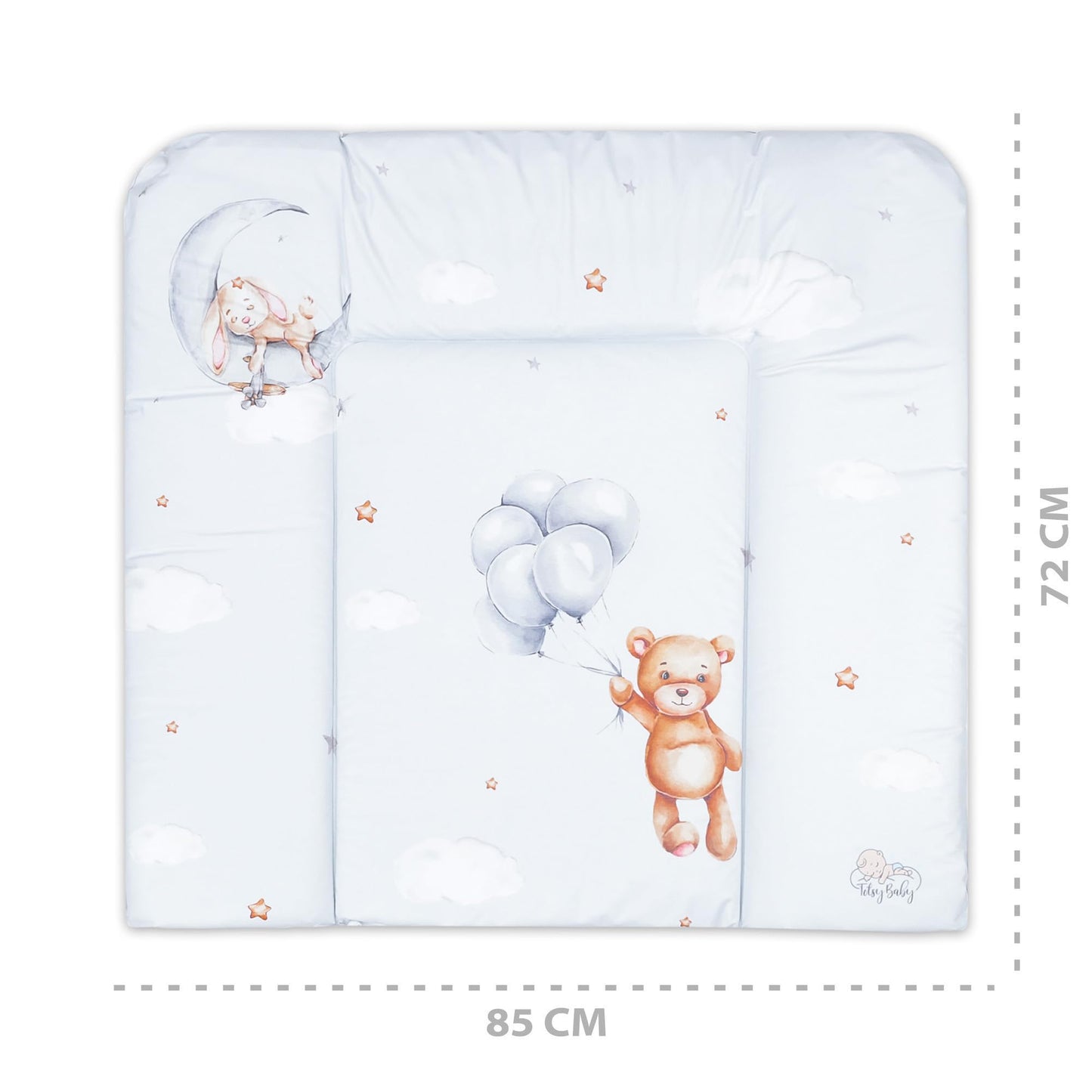 Wickelauflage Wickelunterlage abwaschbar und wasserdicht 75x72 cm - Wickelmatte zum Auflegen auf Wickeltisch Wickelaufsatz Wickelkommode oder Waschmaschine changing mat 75 x 72 Safari Motiv