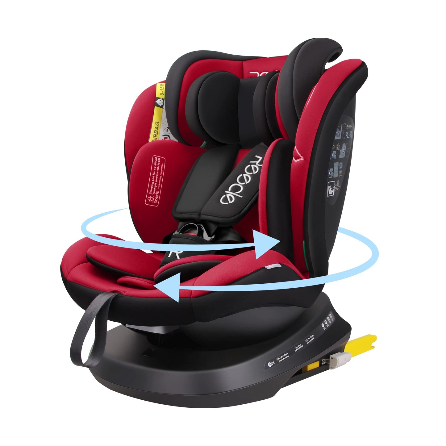 Reecle 360 Drehbar i-Size Kindersitz mit ISOFIX 40-150 cm (0-36 kg) Reboarder, ab Geburt -12 Jahre, ECE R129 - Meloni2