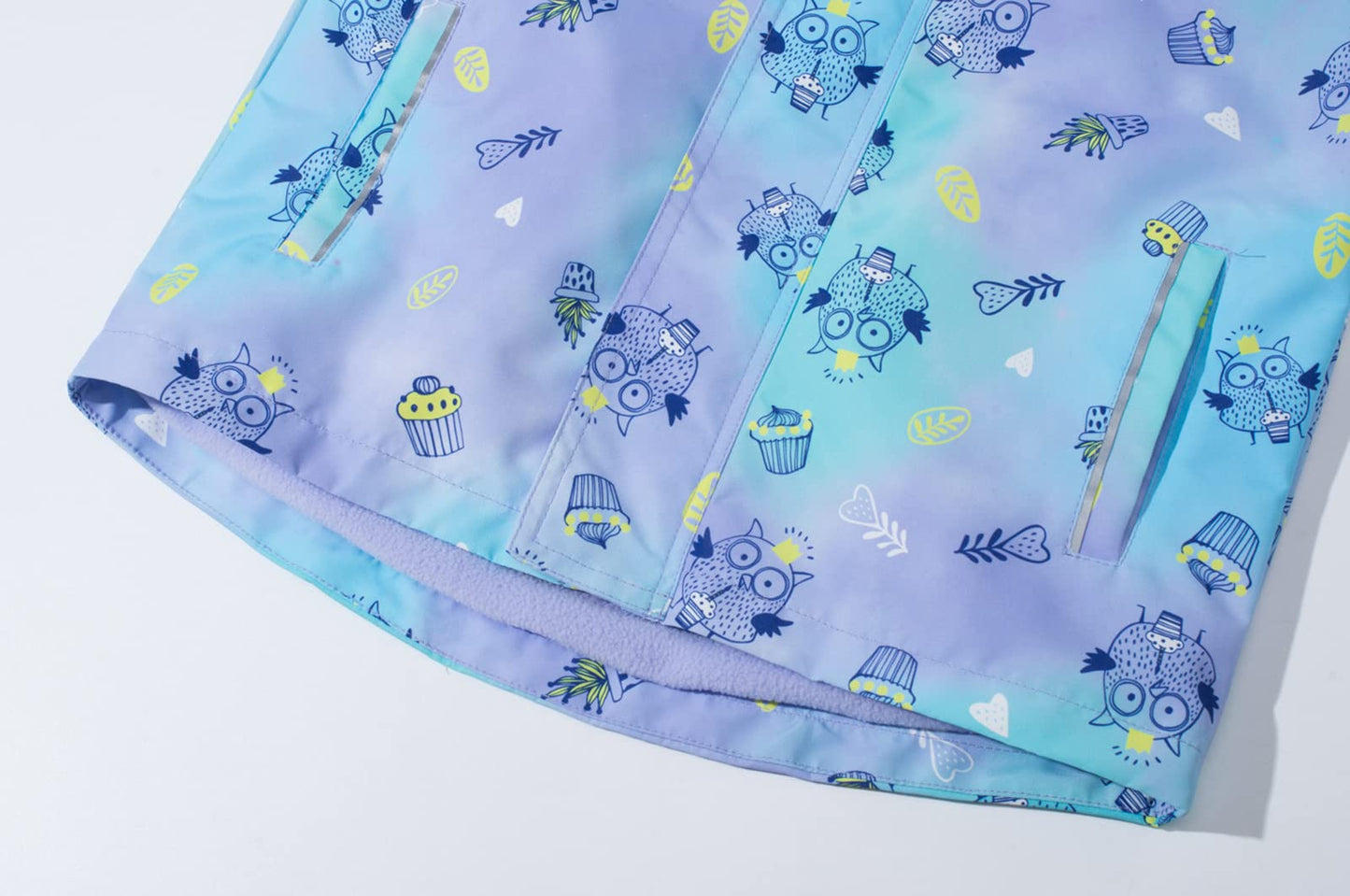 NATUST Mädchen Gefütterte Regenjacke Kinder Winddicht Übergangsjacke mit Abtrennbare Kapuze