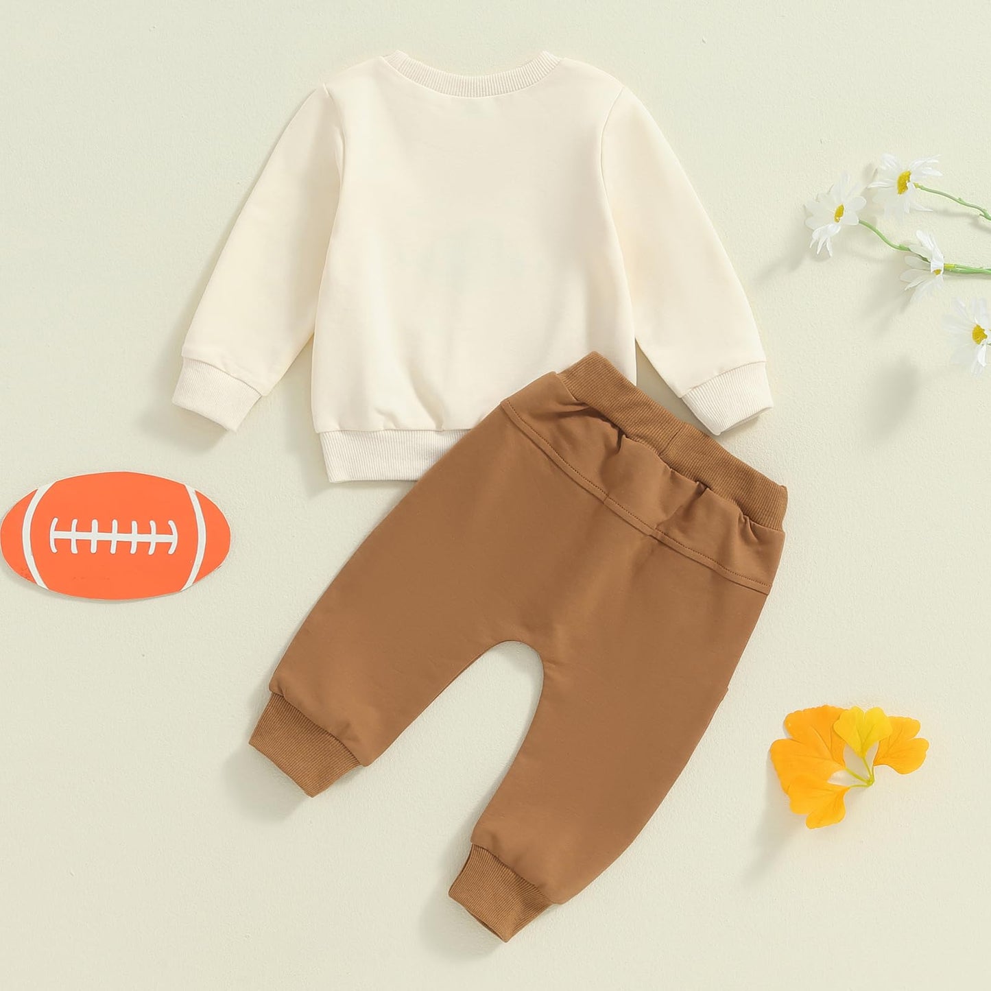 ZyHwShine Kleinkind Baby Jungen Fußball Outfit On Sundays We Watch Football with Daddy Sweatshirt Top Pants Infant Fall Clothes