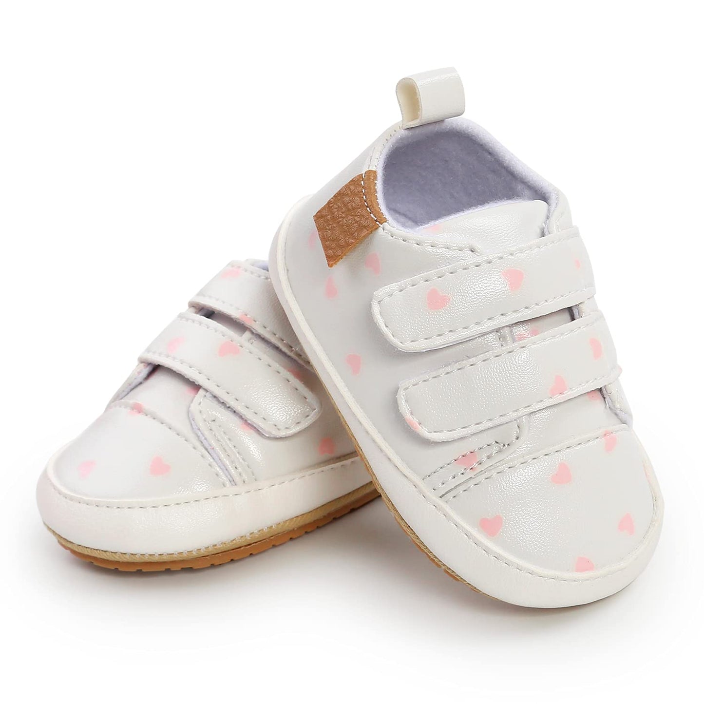 BABSMULY Baby Shoes for Boys Girls Non-Slip Rubber Sole High Top PU Leather Sneakers Toddler Crib Shoes Newborn Loafers Flats.
