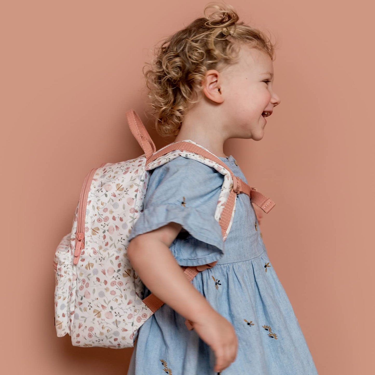 Little Dutch Backpack, children's backpack for kindergarten with chest strap, pink