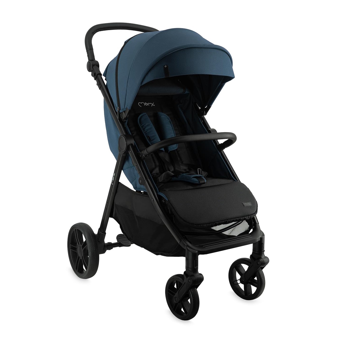 MoMi CLARA stroller, suitable for babies from 6 months of age, up to 22 kg body weight, 5-point safety harness, footmuff, cup holder, shopping basket, changing bag, insect and rain cover