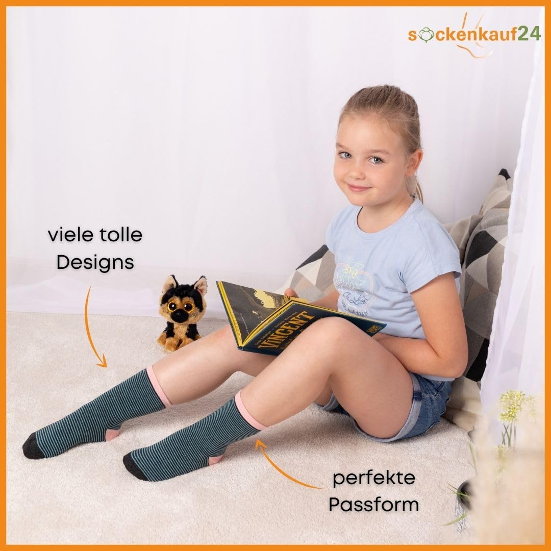 10 Paar Kinder Socken Jungen & Mädchen Baumwolle Kindersocken