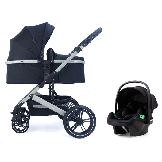 Pixini Neyla Combi Pushchair with Accessories (3-in-1 Set with Baby Seat Black/Black)