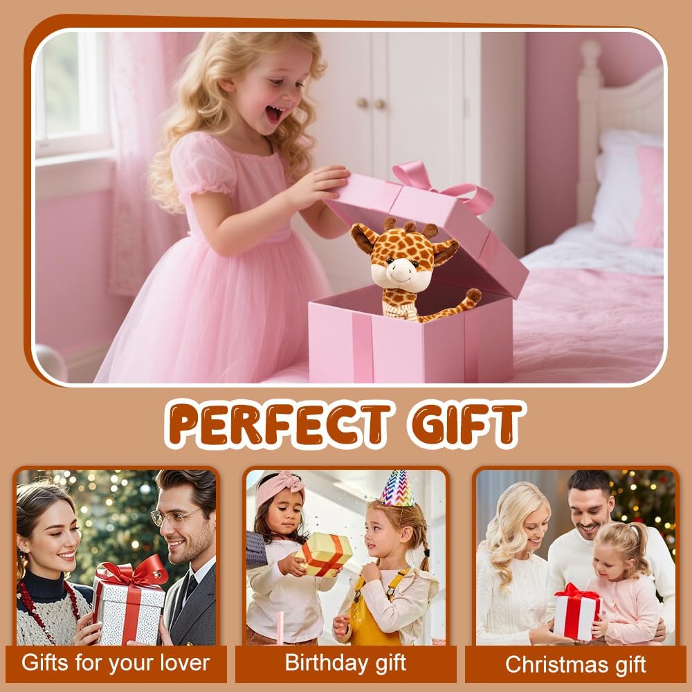 WDKXCN Giraffe Kuscheltier, 30CM Giraffe Puppe, Plüschtiere Giraffen mit Nschal Langer Hals, Giraffen Kuscheltiere Süß Geburtstagsgeschenk für Kinder