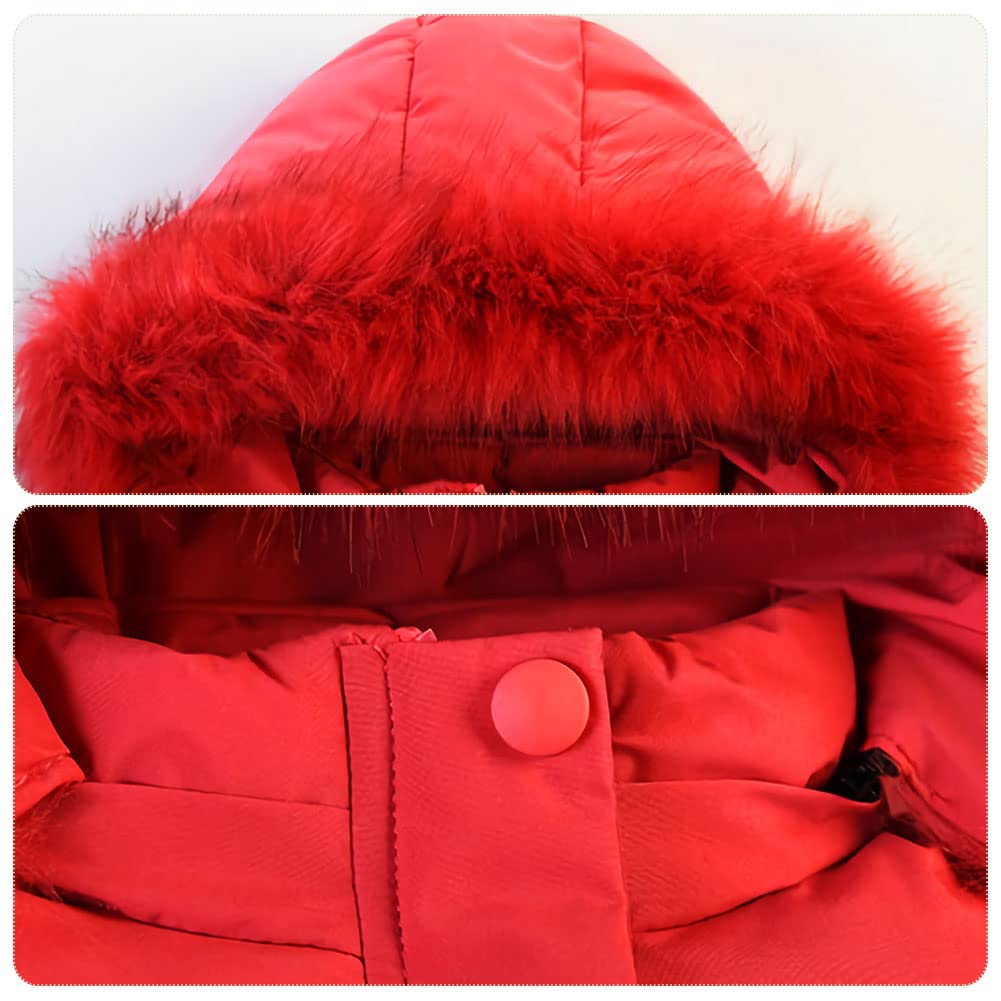 Amur Leopard Kinder Winterjacke Mädchen Wintermantel mit Kapuze Warm Winter Jacke Steppjacke Kinderjacke