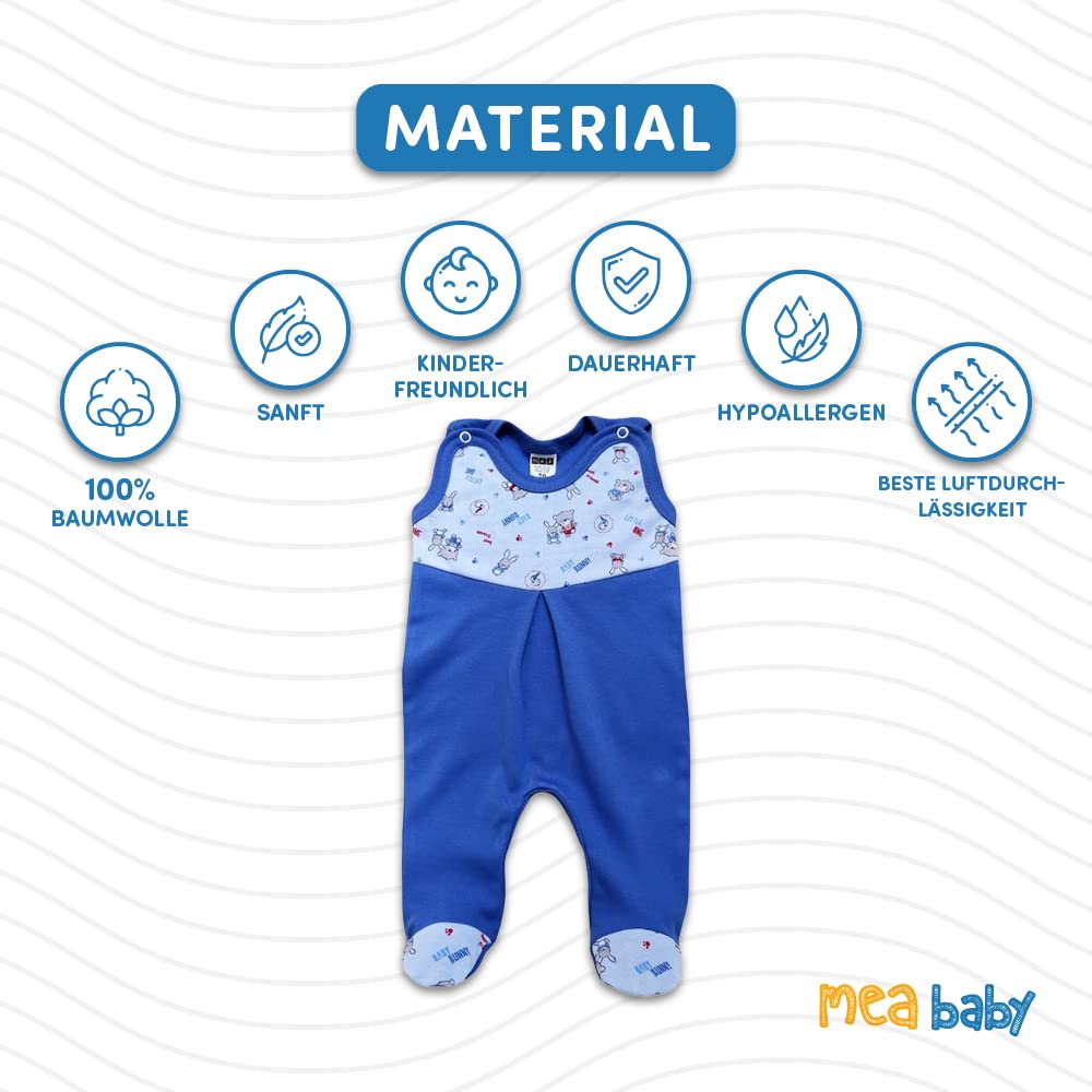 MEA BABY Unisex Strampler mit Aufdruck, Baumwolle, 5er Pack. Baby Strampler Mädchen Baby Strampler Junge