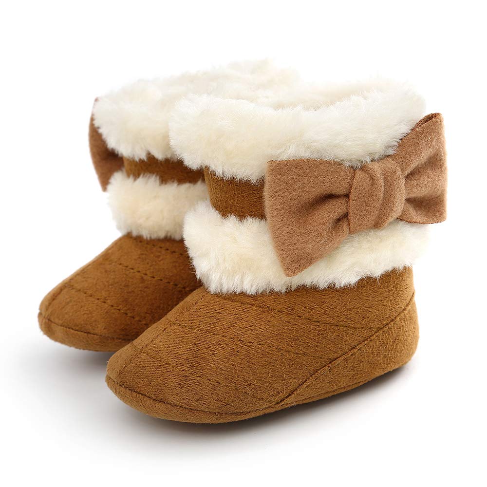 Baby Winter Warm Snow Boots Newborn Baby Girls Boys Soft Sole Buttons Fleece Boots Infant Toddler First Walker Shoes