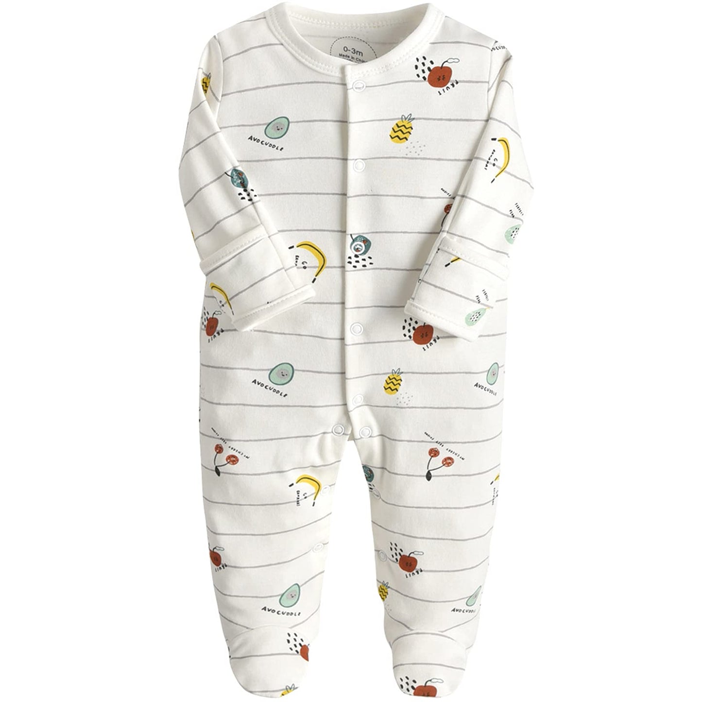 amropi Baby Mädchen Schlafstrampler 3er Pack Jungen Pyjamas Baumwolle Overalls Strampler für 0-12 Monate