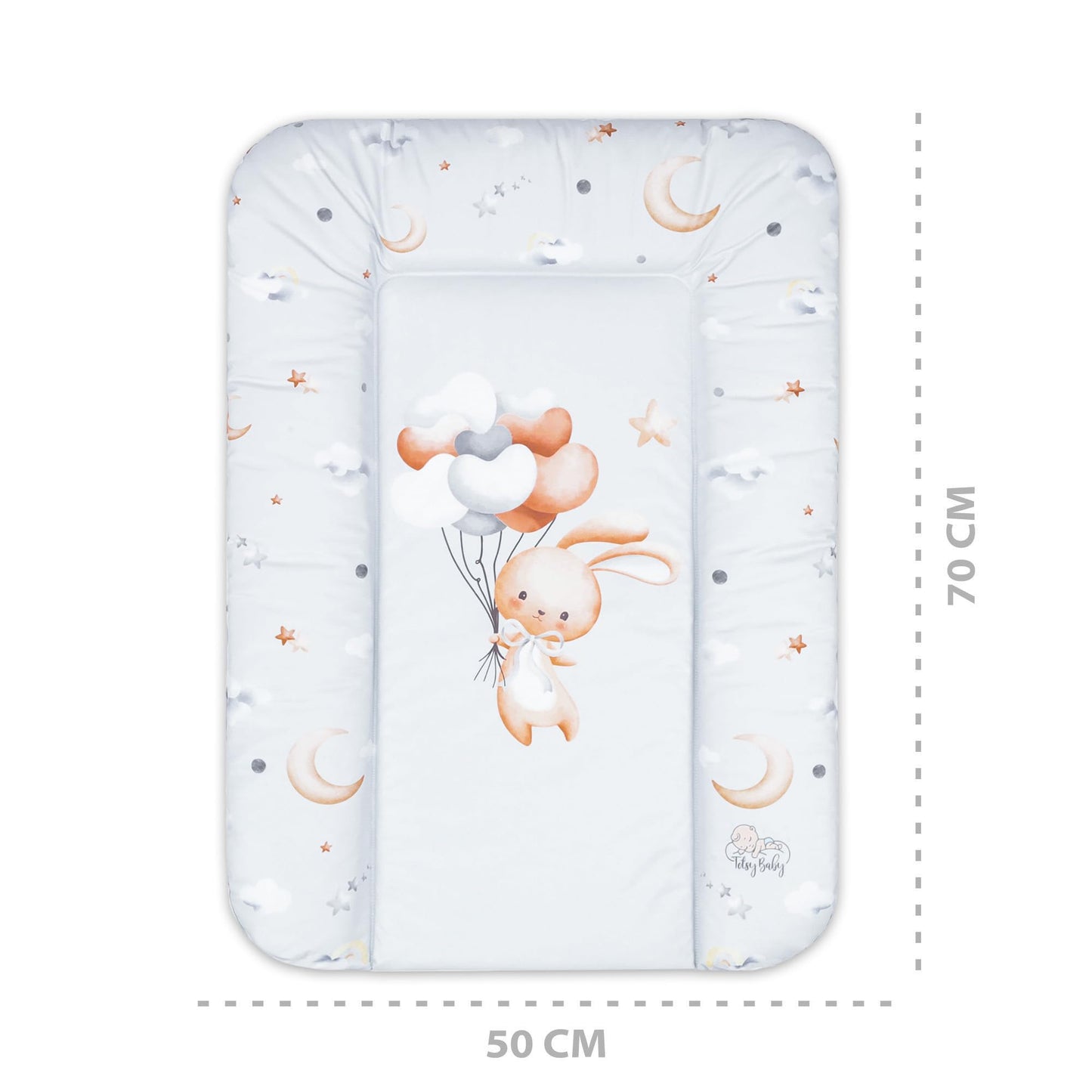 Wickelauflage Wickelunterlage abwaschbar und wasserdicht 75x72 cm - Wickelmatte zum Auflegen auf Wickeltisch Wickelaufsatz Wickelkommode oder Waschmaschine changing mat 75 x 72 Safari Motiv