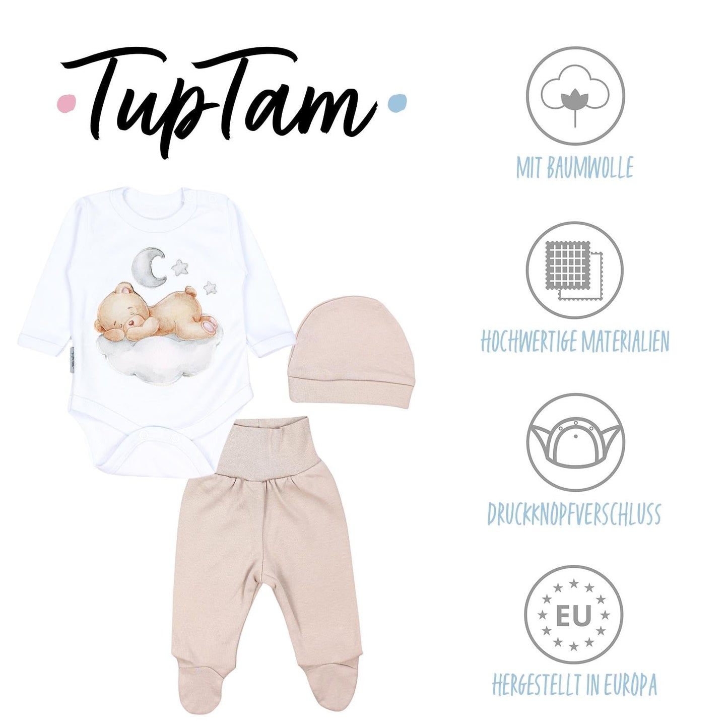 TupTam 3-Piece Unisex Baby Clothing Set with Print