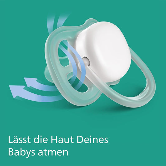 Philips Avent ultra air Schnuller - 2er Pack, BPA-freier, atmungsaktiver Schnuller für Babys ab 18 Monaten, inklusive Transport- und Sterilisationsbox, Elefanten/Love (Modell SCF349/22) - Meloni2