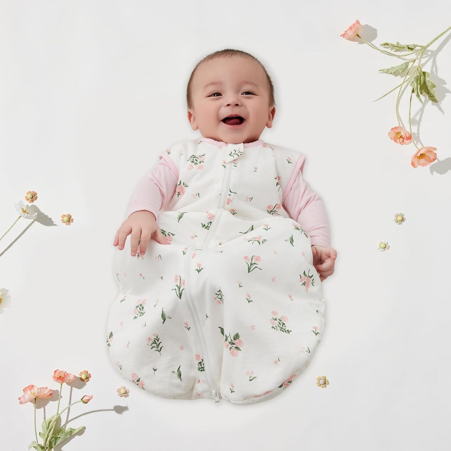 Duomiaomiao 3.5 Tog Baby Sleeping Bag, 100% Cotton Baby Sleeping Bag, Winter, Girls Newborn, Boys Sleeping Bag, Warm Newborn Children (100)