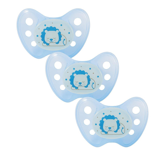 dentistar Night Silikon Schnuller 3er-Set - Größe 1 Schnuller 0-6 Monate - Glow in the Dark Nuckel mit Dentalstufe – BPA-frei – Made in Germany - Katze, Rosa - Meloni2