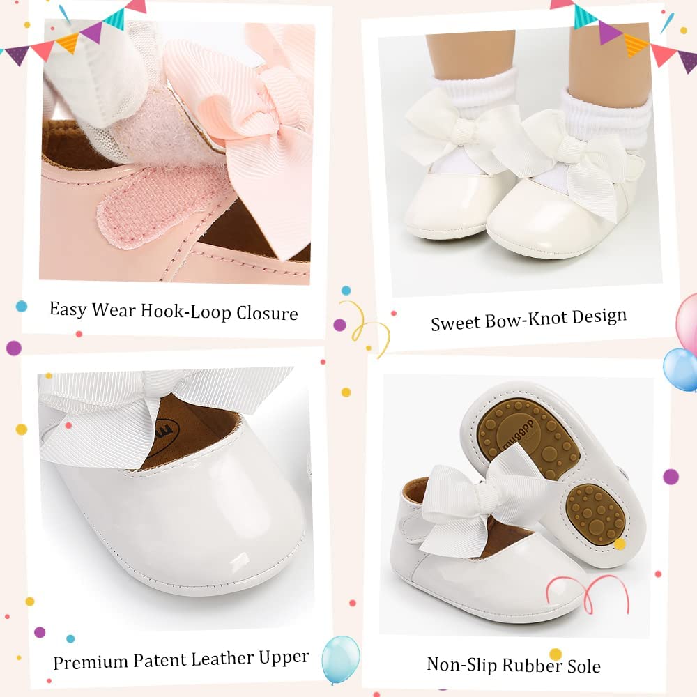 Sonsage Infant Baby Mädchen Bowknot Mary Jane Kleinkind weich Anti-Rutsch-Sohle Prinzessin Hochzeit Kleid erste Walking Flats Prewalker Neugeborenen Ballett Schuhe
