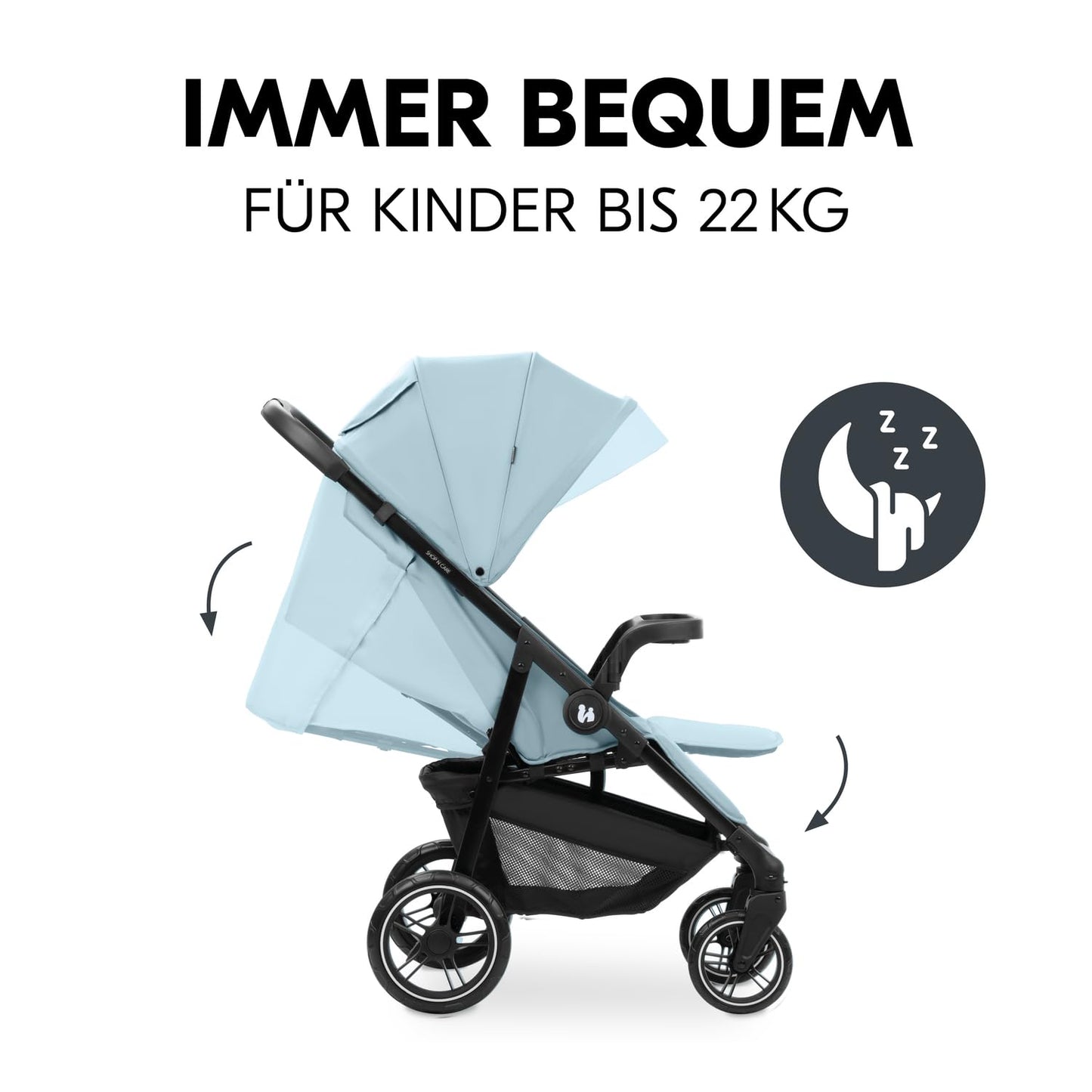 hauck 3in1 Kinderwagen Set Shop N Care Trio Set inkl. Buggy, Babywanne, Babyschale ab Geburt bis 22 kg, Klein Zusammenklappbar, Liegefunktion, Getränkehalter & Tablett, UV-Schutz 50+ (Grey)