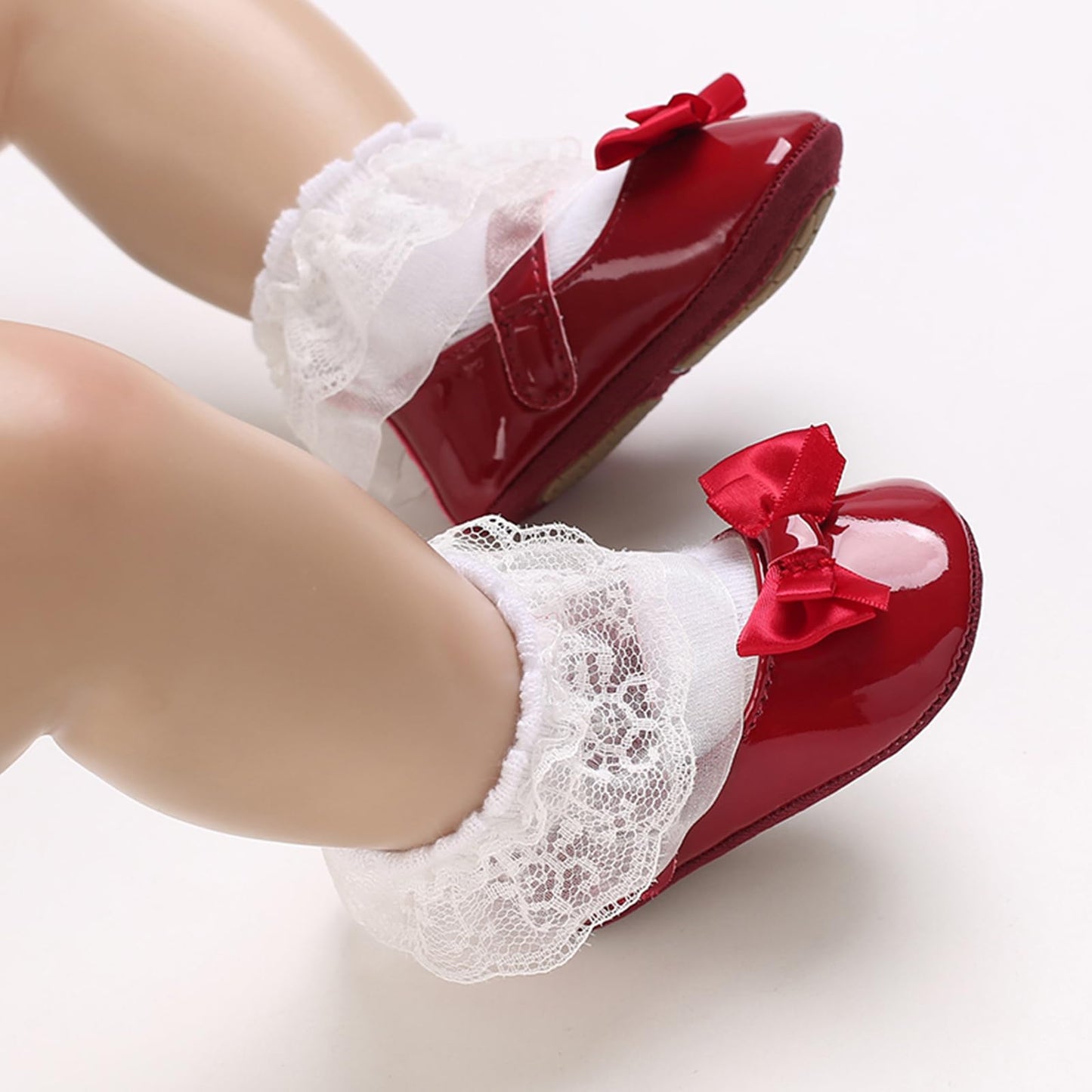 MASOCIO Baby Lauflernschuhe Krabbelschuhe Mädchen Kleinkind Rutschfesten Lederpuschen Babyschuhe 3-18 Monate