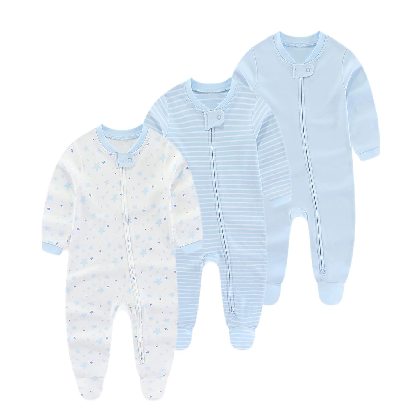 Chamie Baby Rompers Long Sleeve Cotton Rompers 0-3m/3-6m/6-9m/9-12m