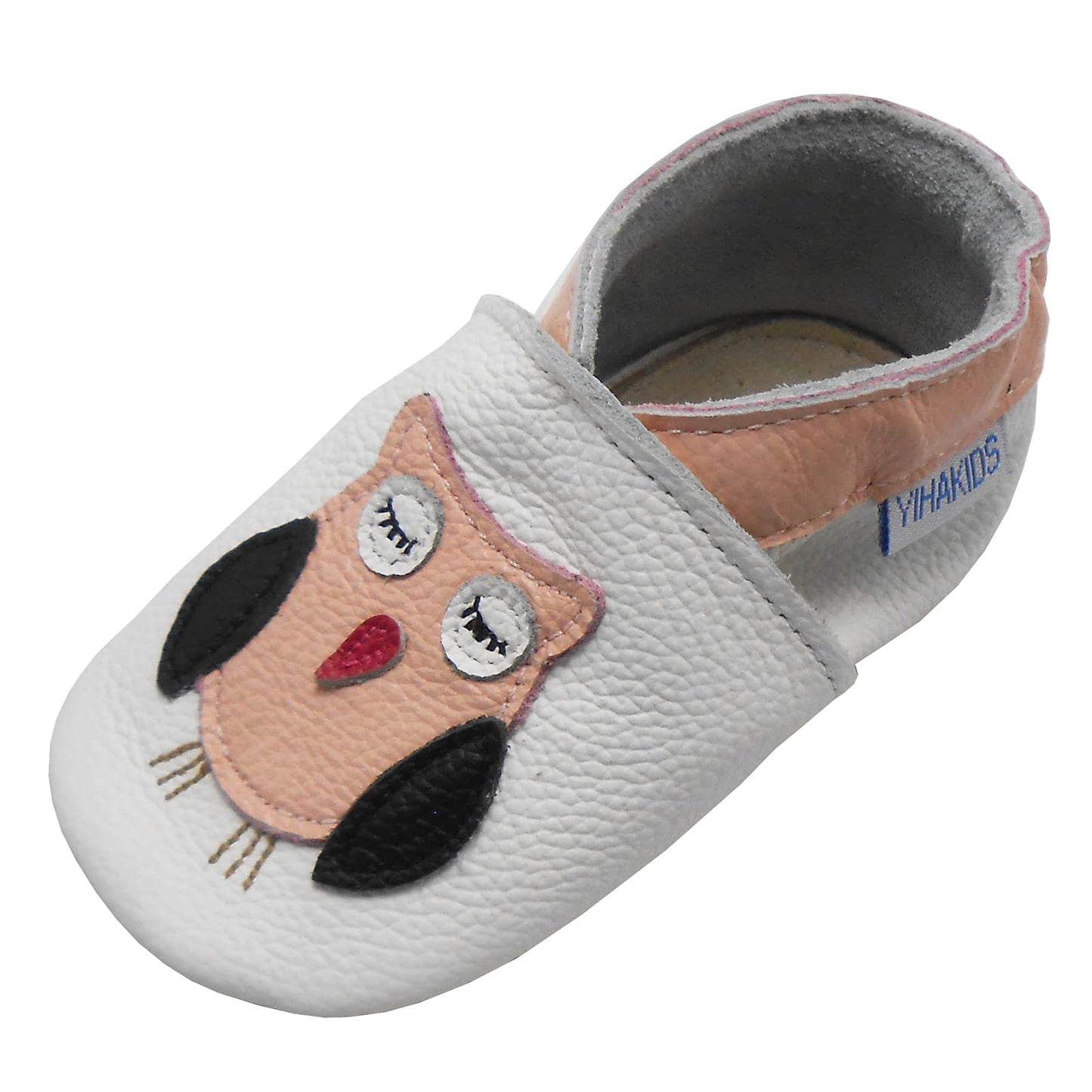 YIHAKIDS Krabbelschuhe Baby Lauflernschuhe Jungen Mädchen Weicher Leder Babyhausschuhe Kleinkind rutschfeste Lederschuhe mit Gummisohle für Baby 6-12 Monate 12-18 Monate 18-24 Monate