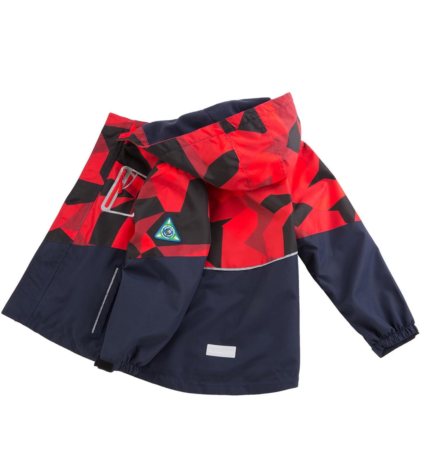 LAUSONS Children's Lined Rain Jacket Boys Camouflage Waterproof Jacket Lightweight Transition Jacket with Removable Hood