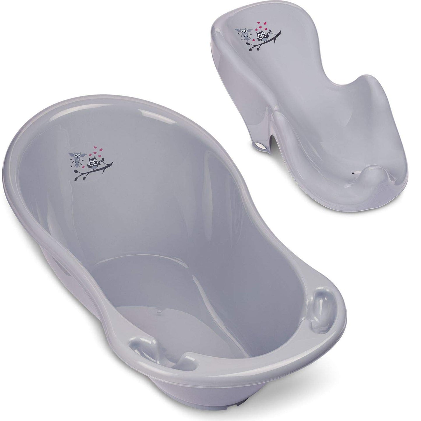 Baby Badewanne mit Gestell 4 Set TÜV Rheinland zertifiziert! Babybadewannen + Baby Badewannensitz +Abfluss + Gestell - Babywanne mit Ständer! Baby Pflegeset für Neugeborene.