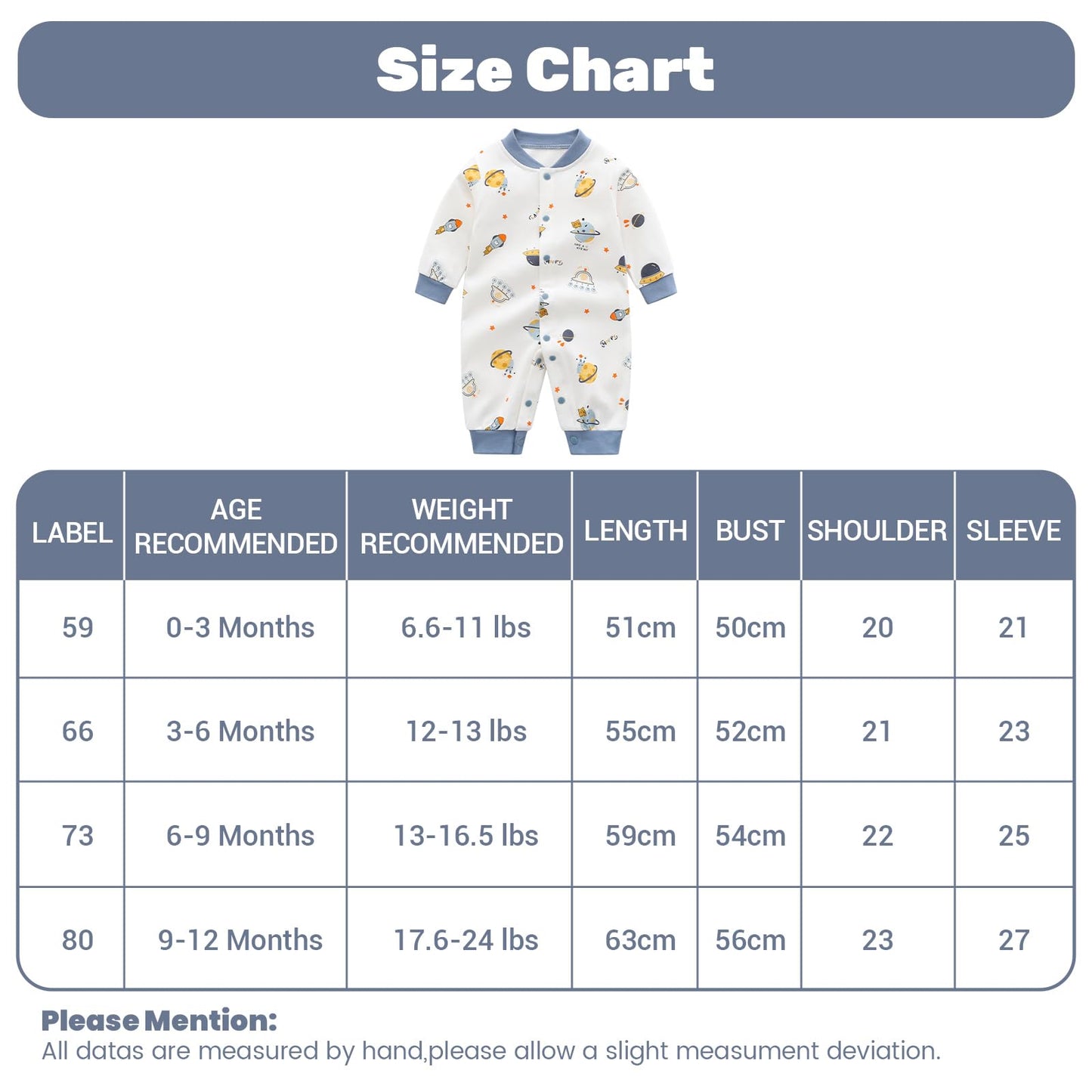 Babyschlafanzug Jungen Strampler, Baumwolle Einteiler mit Druckknöpfen - Atmungsaktiv Langlebig Weich - Ideal zum Spielen Schlafen 0-3 Monate