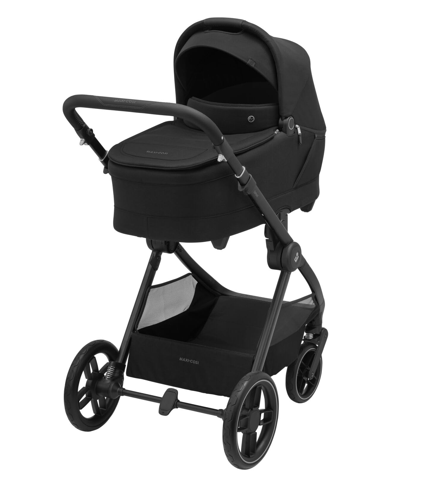 Maxi-Cosi Oxford Plus Baby Stroller 2 in 1 Set with Carrycot 0-4 Years 0-22kg Compact Folding Soft Suspension 3 Reclining Positions 10kg Storage Basket Twillic Graphite