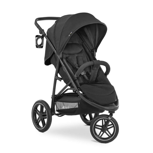 Hauck Buggy Rapid 3R Kinderwagen für Kinder bis 22 kg, mit Gummi Reifen, Klein Zusammenklappbar, UV-Schutz 50+, Schlaffunktion ab Geburt, Höhenverstellbarer Schieber und Großem Korb bis 3 kg (Black)