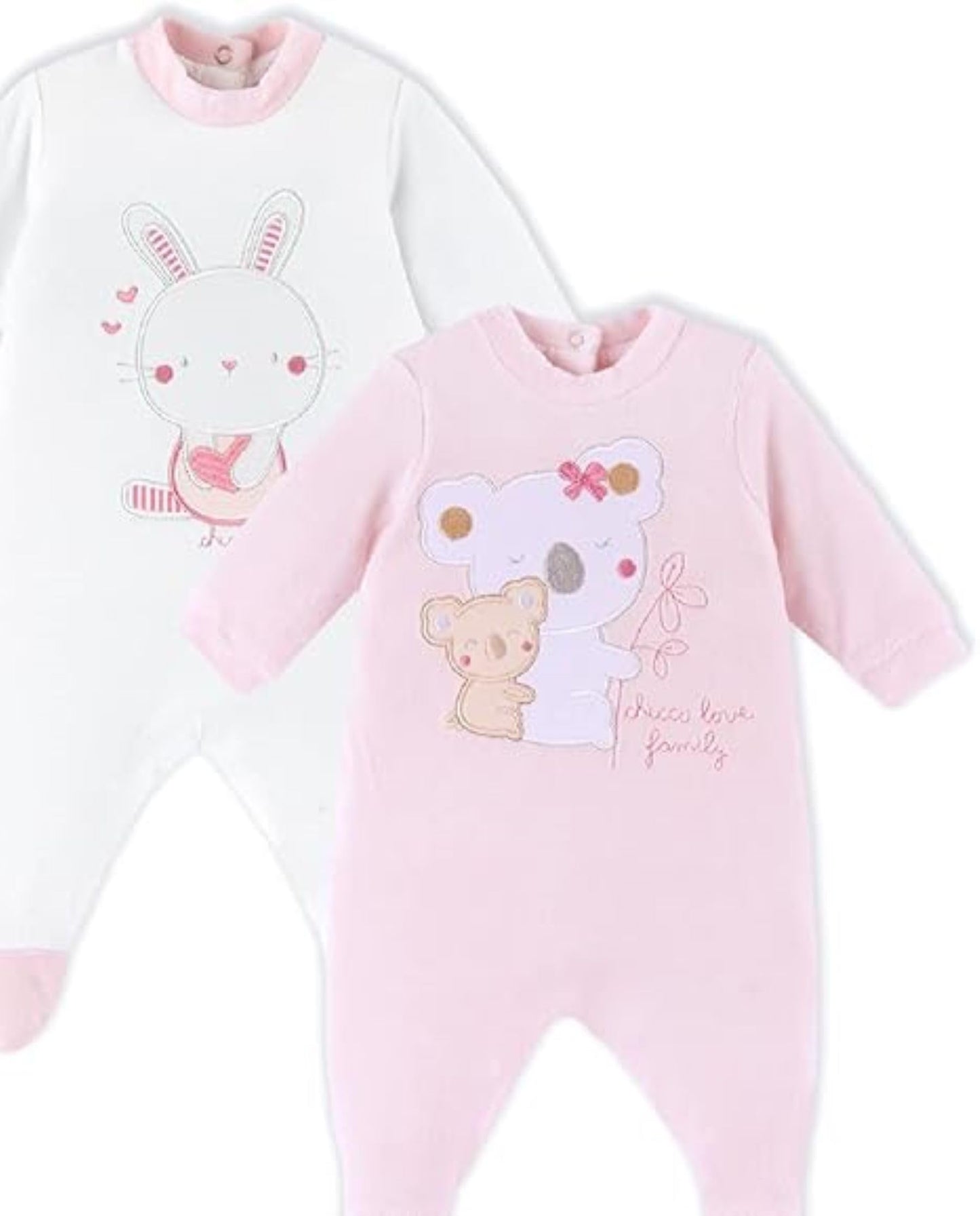 Chicco Unisex Baby Set of Chenille Rompers with Foot Winter Pajamas