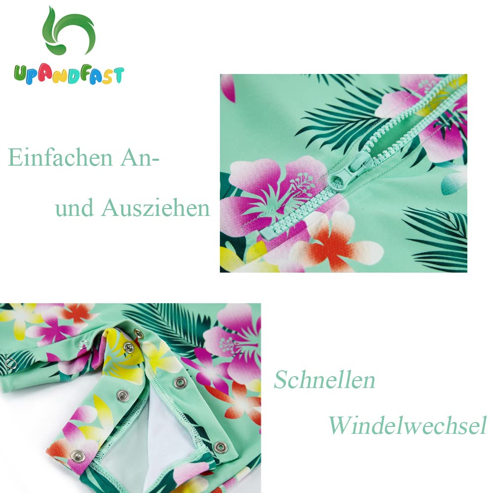 upandfast Baby Badeanzug mit Knöpfen UV Schutz Badebekleidung Für Baby Mädchen