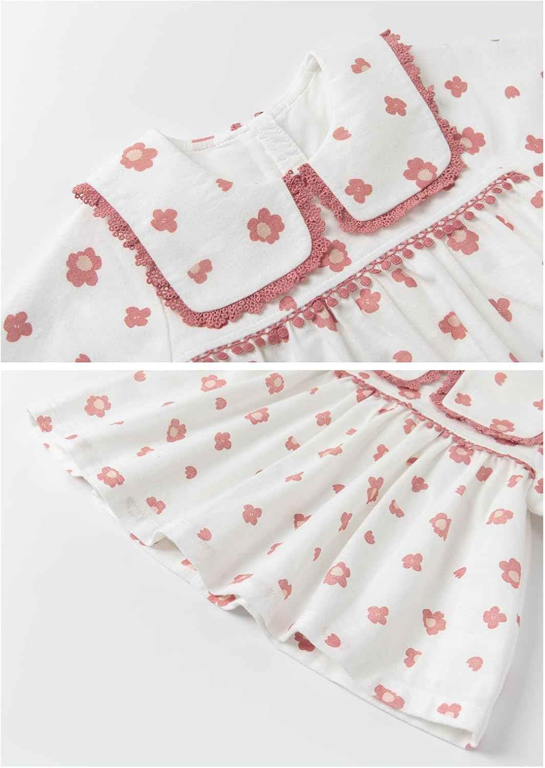 gurcooc Kinder Bekleidungssets für Baby-Mädchen Baumwolle Langarm Kleid Taille Hose Babykleidung Weiche Babyset, 6-30 Monate