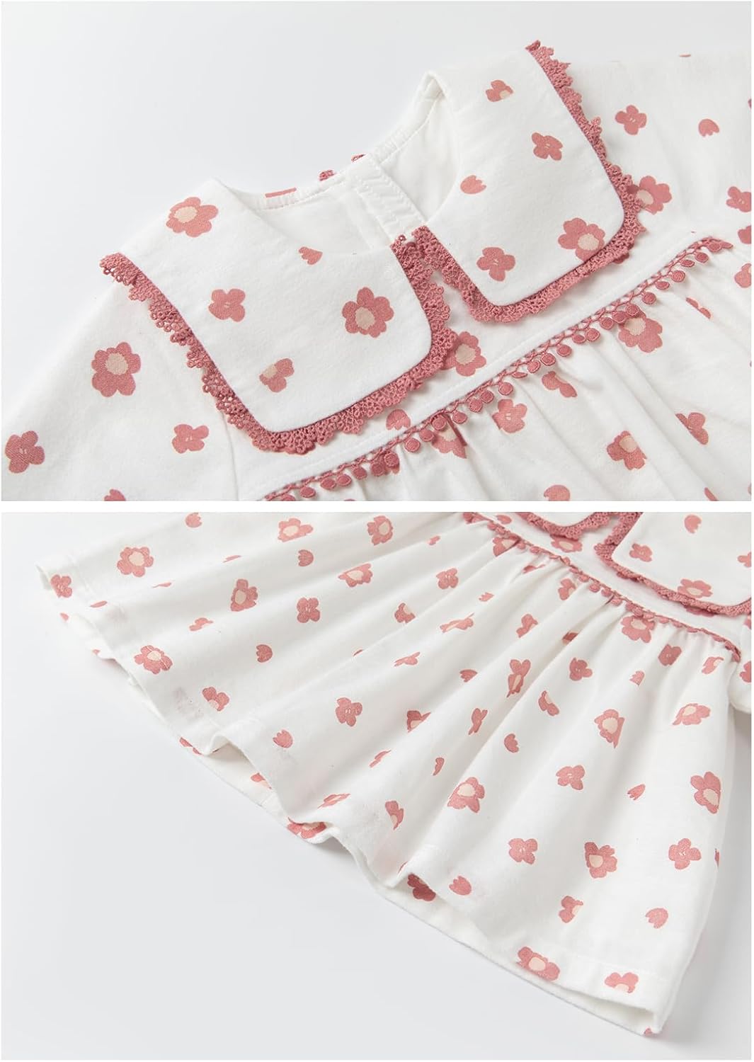gurcooc Kinder Bekleidungssets für Baby-Mädchen Baumwolle Langarm Kleid Taille Hose Babykleidung Weiche Babyset, 6-30 Monate