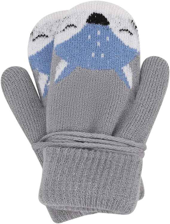 0-3 Jahre Baby Winter Handschuhe Kinder Gestrickte Fäustlinge Warme Fleece Gefütterte Handschuhe Fausthandschuh mit Schnur Outdoor Weich Winterhandschuhe Skihandschuhe Handwärmer für Jungen Mädchen