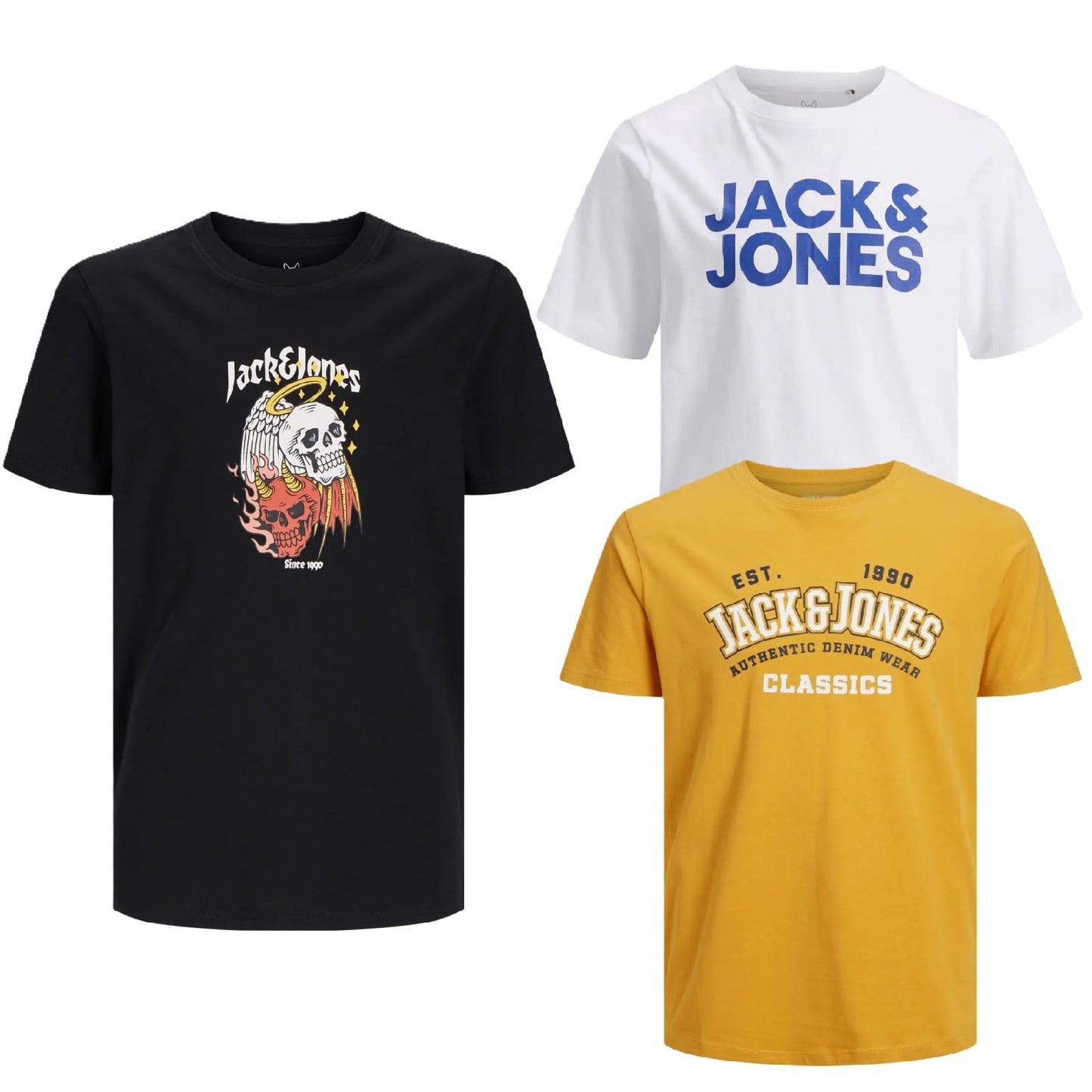 JACK & JONES Junior Kinder Jungen T-Shirt Kids Hoodie Sweatshirt Sweat Shirt Hood T 3er 4er 6er 9er