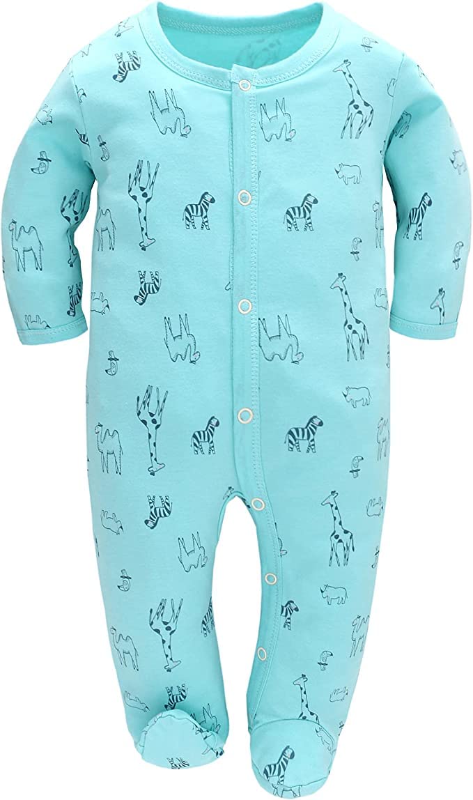 Amo nenes Sleep Romper Baby Boys Overall 3 Pack Unisex Pajamas Cotton Romper Jumpsuits Long Sleeve Player Baby Clothes with 0-7 Months