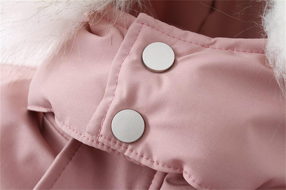 Alunsito Baby Boy Girl Snowsuit Kids Long Sleeve Hoodie Thick Jumpsuit Ski Suit Zip One-Piece Bodysuit Winter Warm Romper