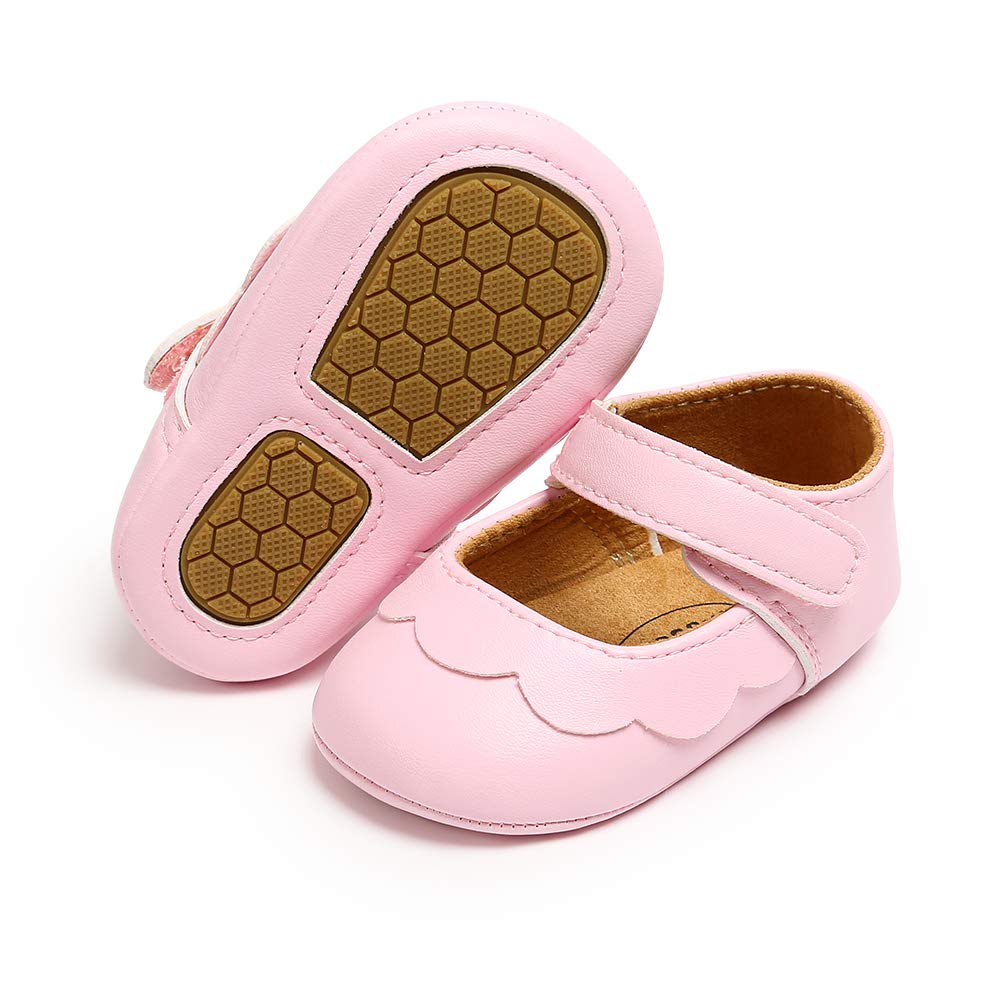 MASOCIO Baby Lauflernschuhe Krabbelschuhe Mädchen Kleinkind Rutschfesten Lederpuschen Babyschuhe 3-18 Monate