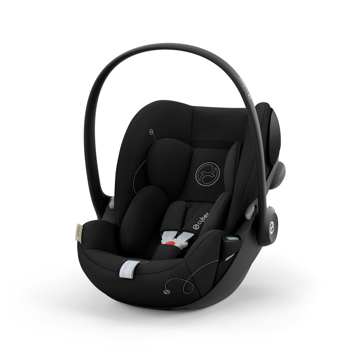 CYBEX Gold Babyschale Cloud G i-Size Comfort, Inkl. Neugeboreneneinlage, Ab Geburt bis ca. 24 Monate, Für Kinder ab 40 cm bis 87 cm, Max. 13 kg, Moon Black - Meloni2