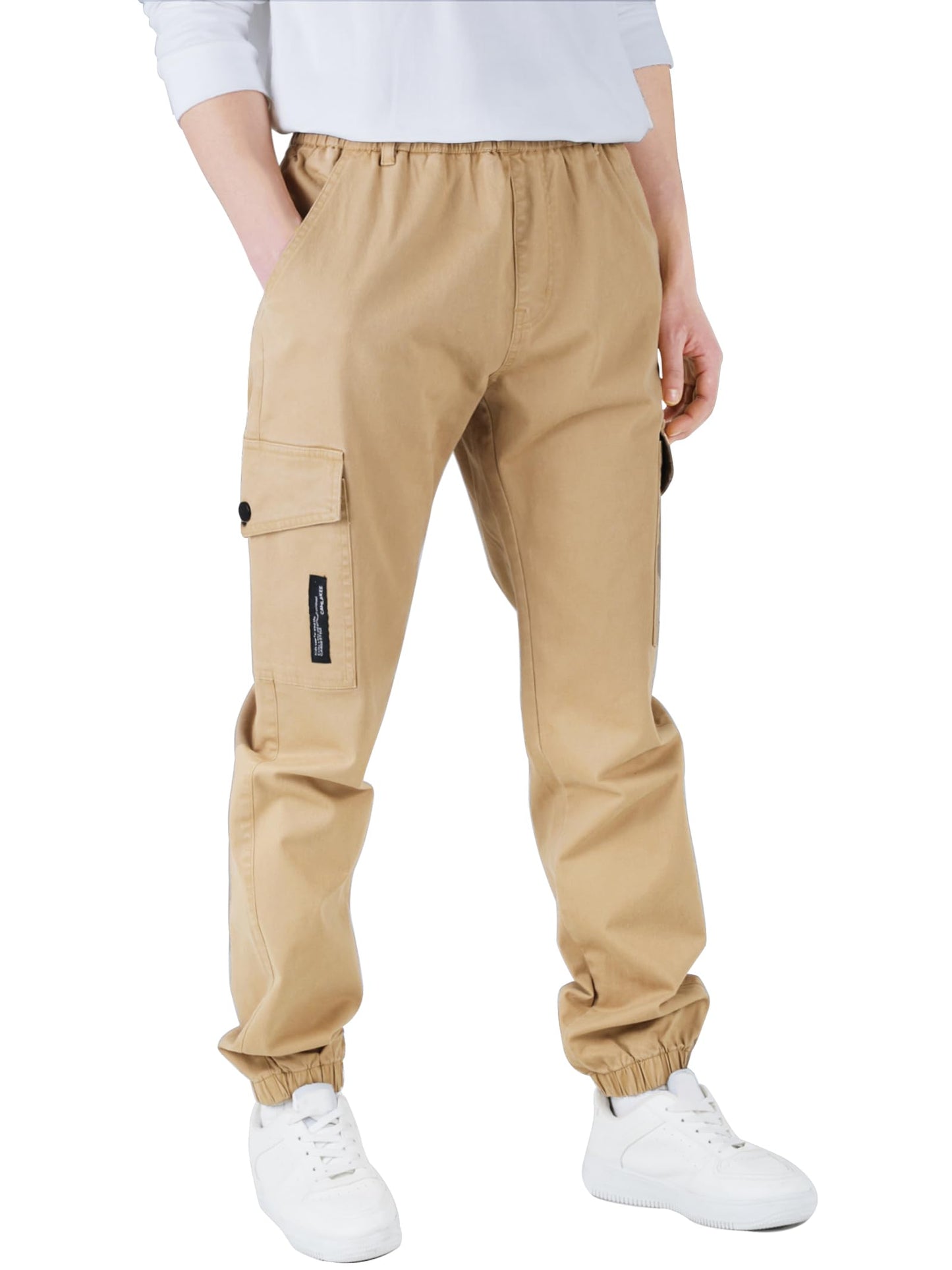 CAMLAKEE Kinder Jungen Cargohose Jogger Hose mit elastischem Bund