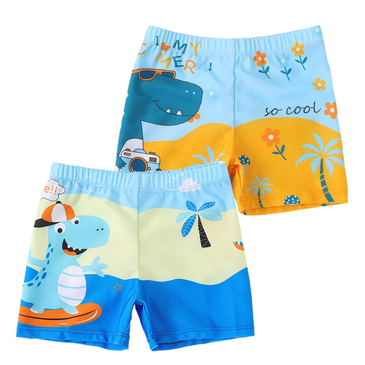 NautySaurs Pack of 2 Boys Swimming Shorts 5-13 Years Large Boys Swimwear Dinosaur Kids Swimming Trunks