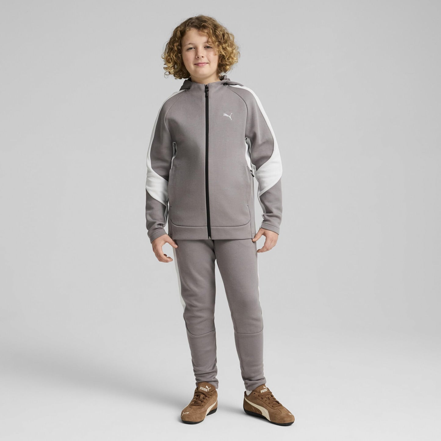 PUMA Boys' Evostripe Full-Zip Hoodie Dk B Sweat Jackets (1 Pack)