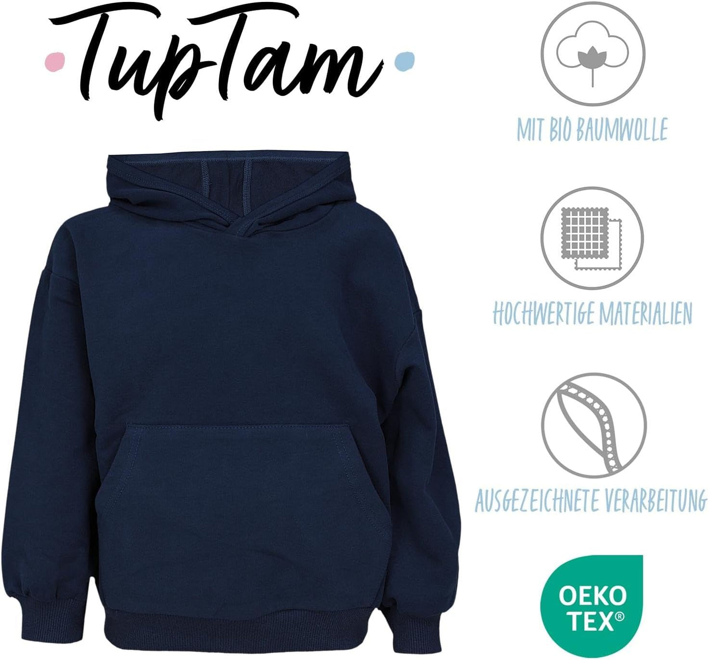 TupTam Unisex Boy's Girls' Hoodie Sweatshirt Organic Cotton