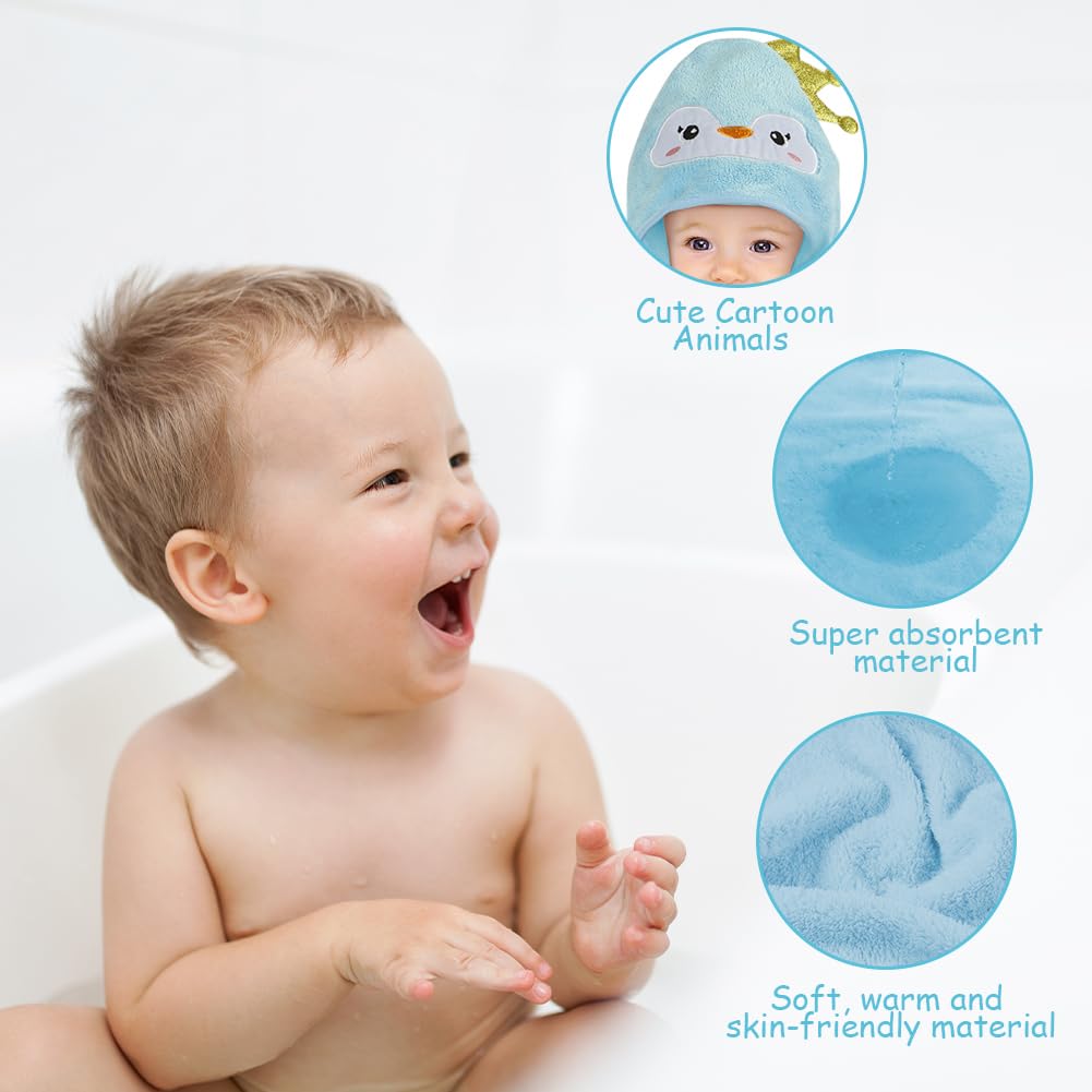 Aolso Hooded Towel Baby, 80 x 80 cm Baby Towel Hood, Baby Wash Cloth, Coral Fleece Baby Towel with Hood for Newborns, Soft and Super Absorbent, Unisex (Grey Elephant)