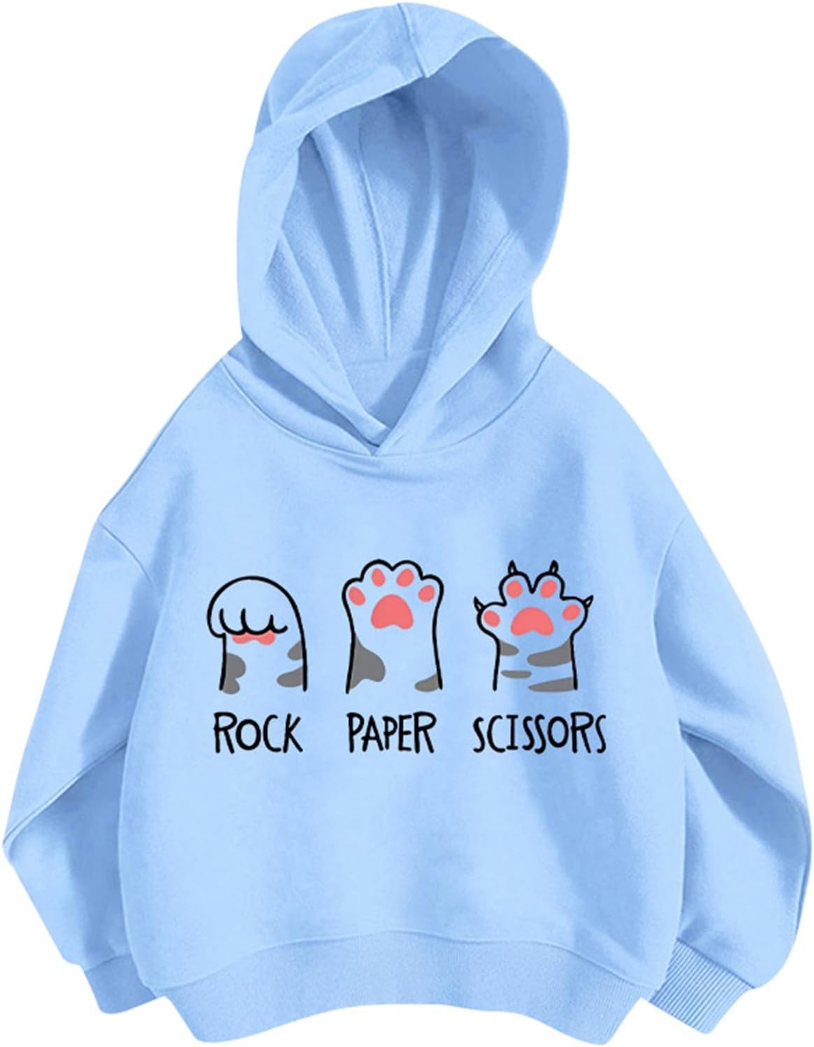 Pullover Mädchen Hoodie Niedlicher Katzen-Druck Lässig Locker Kapuzenpullover Frühling Herbst Langarm Pullover Sweatshirt mit Kapuzen Langarmshirt Oberteile für 3-12 Jahre