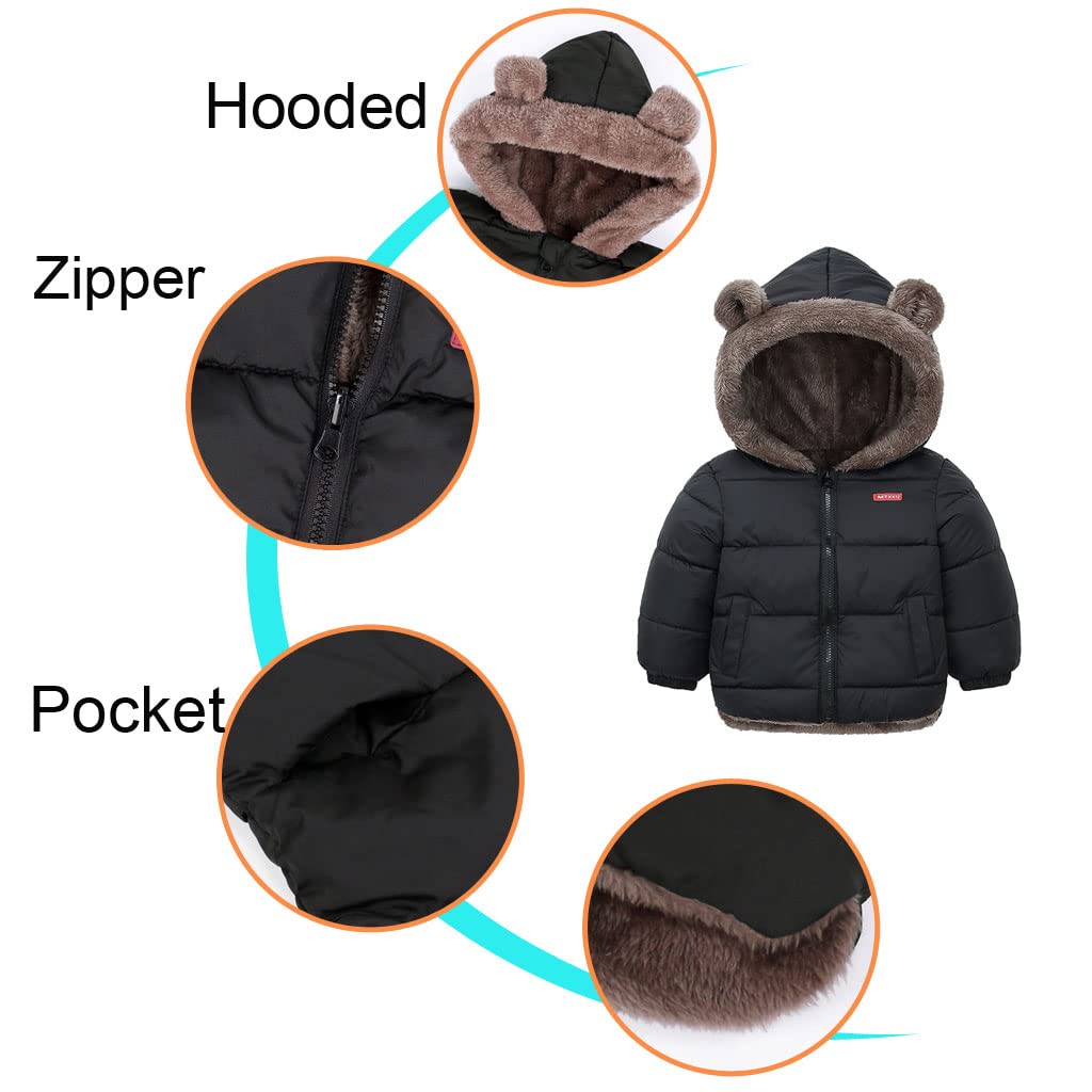 Baby Winter Fleece Coat Kids Boys Jacket Outwear Girls Padded Clothing