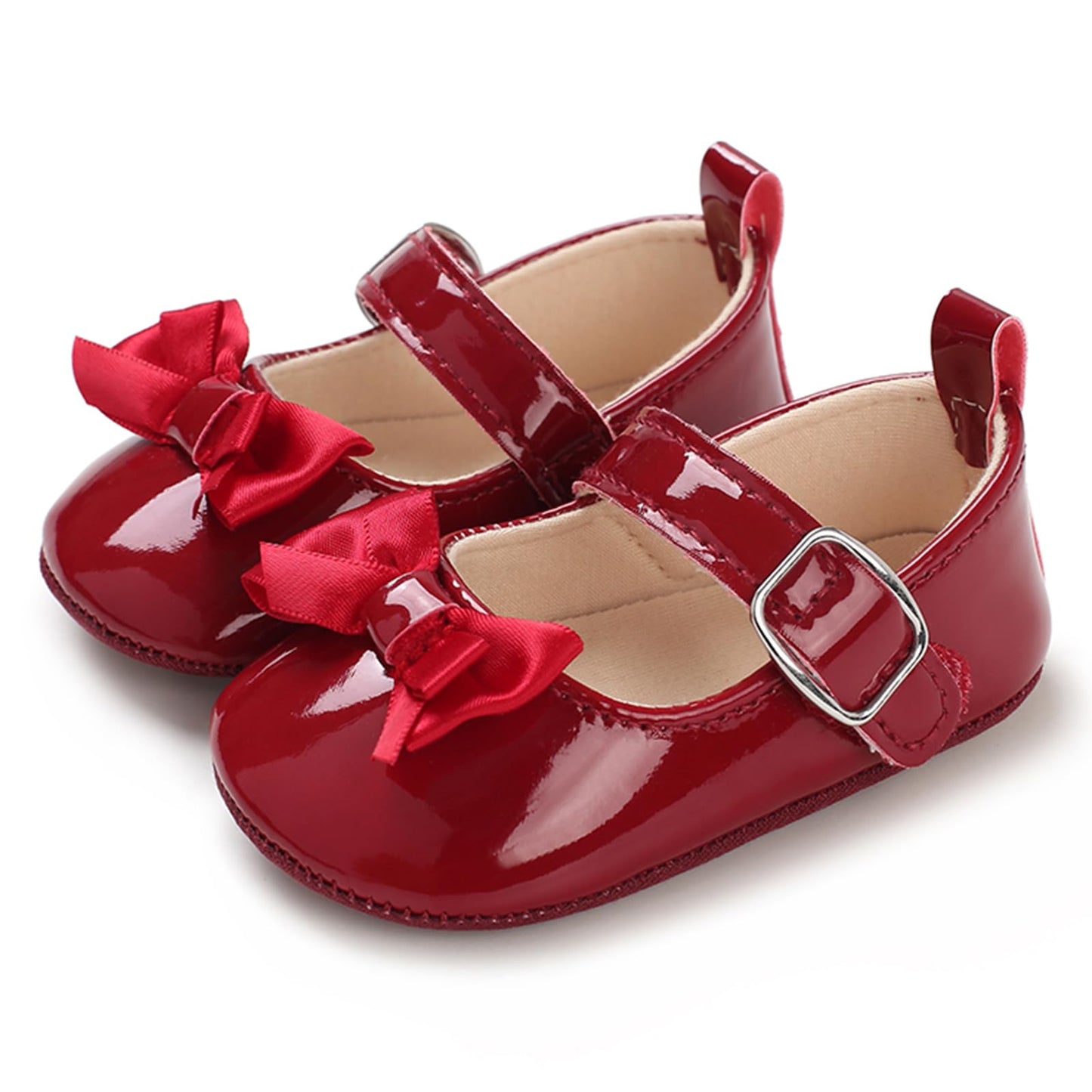 MASOCIO Baby Lauflernschuhe Krabbelschuhe Mädchen Kleinkind Rutschfesten Lederpuschen Babyschuhe 3-18 Monate