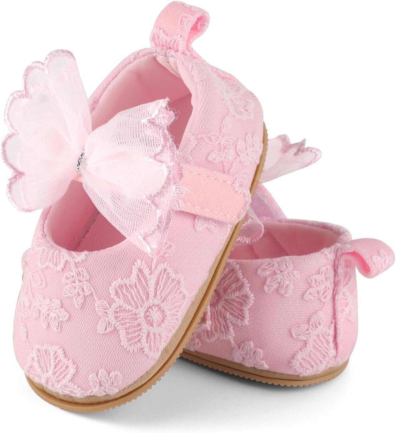 Cheerful Mario Baby Mädchen Schuhe Baby Ballerina Schuhe Lauflernschuhe Taufe Schuhe mit Bowknot PU Leder Babyschuhe